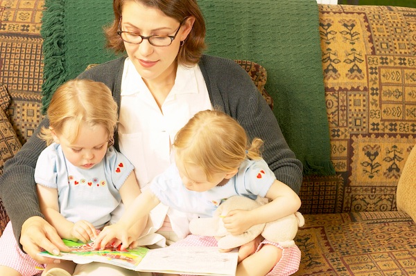 Reading with twins