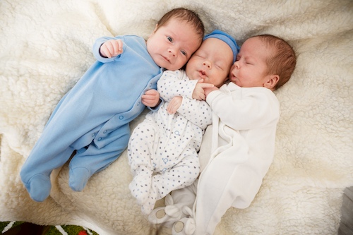 caring for newborn triplets
