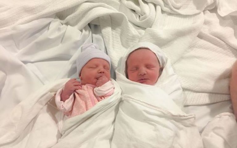 Airlifted to hospital with twins