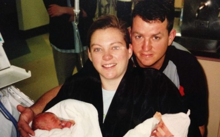 Fraternal twins born at 32 weeks